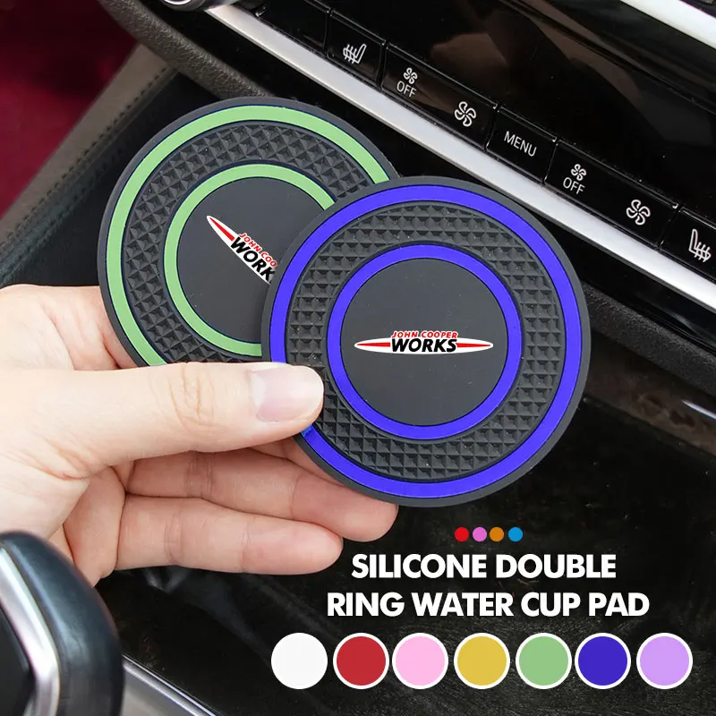 2pcs Car Cup Holder Anti Slip Insert Coasters Pad Bottle Holder For MINI R56 F54 F57 R70 JCW F60 F55 John Cooper Works