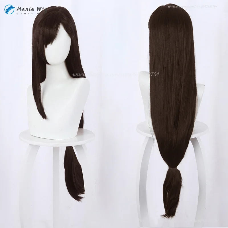 Anime Tifa Lockhart Cosplay Wig Straight Black Brown Tifa Cosplay Wigs Heat Resistant Synthetic Hair Women Role Play Game Wig