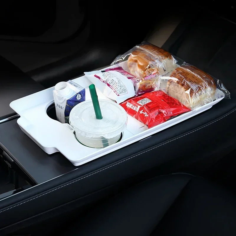 Bandeja de comedor de Control Central para Tesla modelo 3 Y, en el coche pequeño montado tablero de mesa, soporte para alimentos Y bebidas,