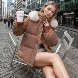 Big Collar Cotton Jacket Slim Fit Coats 2024 Winter Women's Jacket Female Casual Hooded Short Parkas Coats Women's Clothing