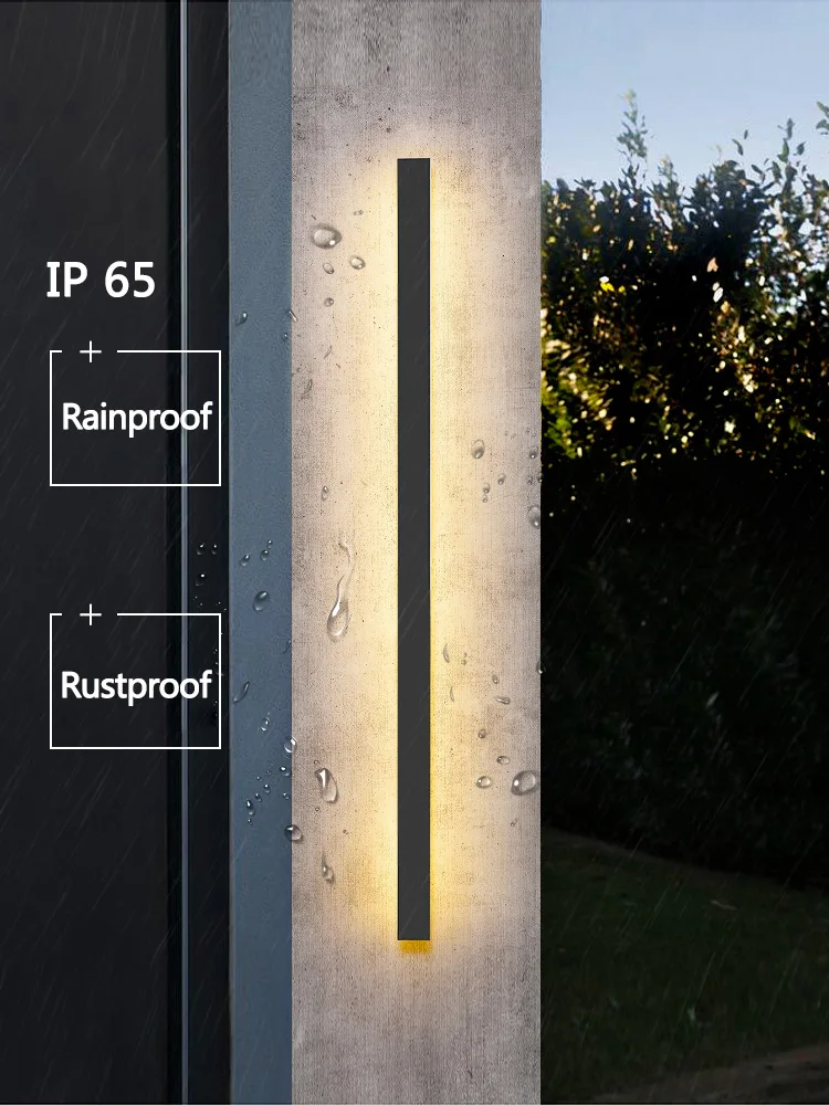 Modern Fashion Art Indoor Lustre Lights Long Column Waterproof Background LED Wall Lamps for Bedroom Home Decoration Chandeliers