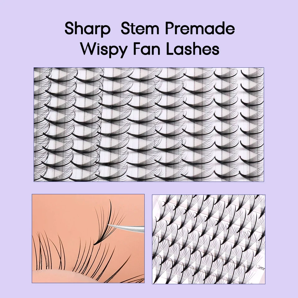 AGUUD 3D 5D 7D 9D Wispy Premade Fans Pointy Base Russian Volume Eyelash Extension Hybrid Spike Individual Lash Extension Fluffy