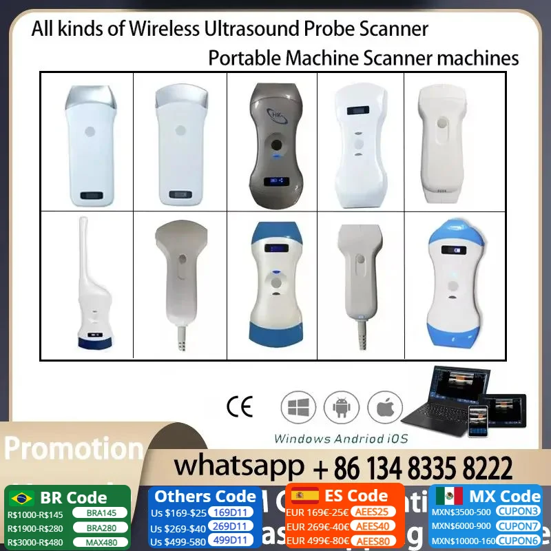 Free OEM Wireless Ultrasound Probe Scanner Portable Machine WIFI Ultrasound Scanner Machine support iOS Android Windows