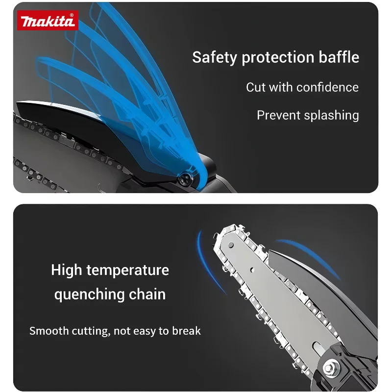 ماكيتا سلسلة المنشار 6 بوصة ل 18 فولت بطارية منشار كهربائي يده المحمولة قطع الأشجار الخشبية بالمنشار حديقة تشذيب الخشب أداة السلطة
