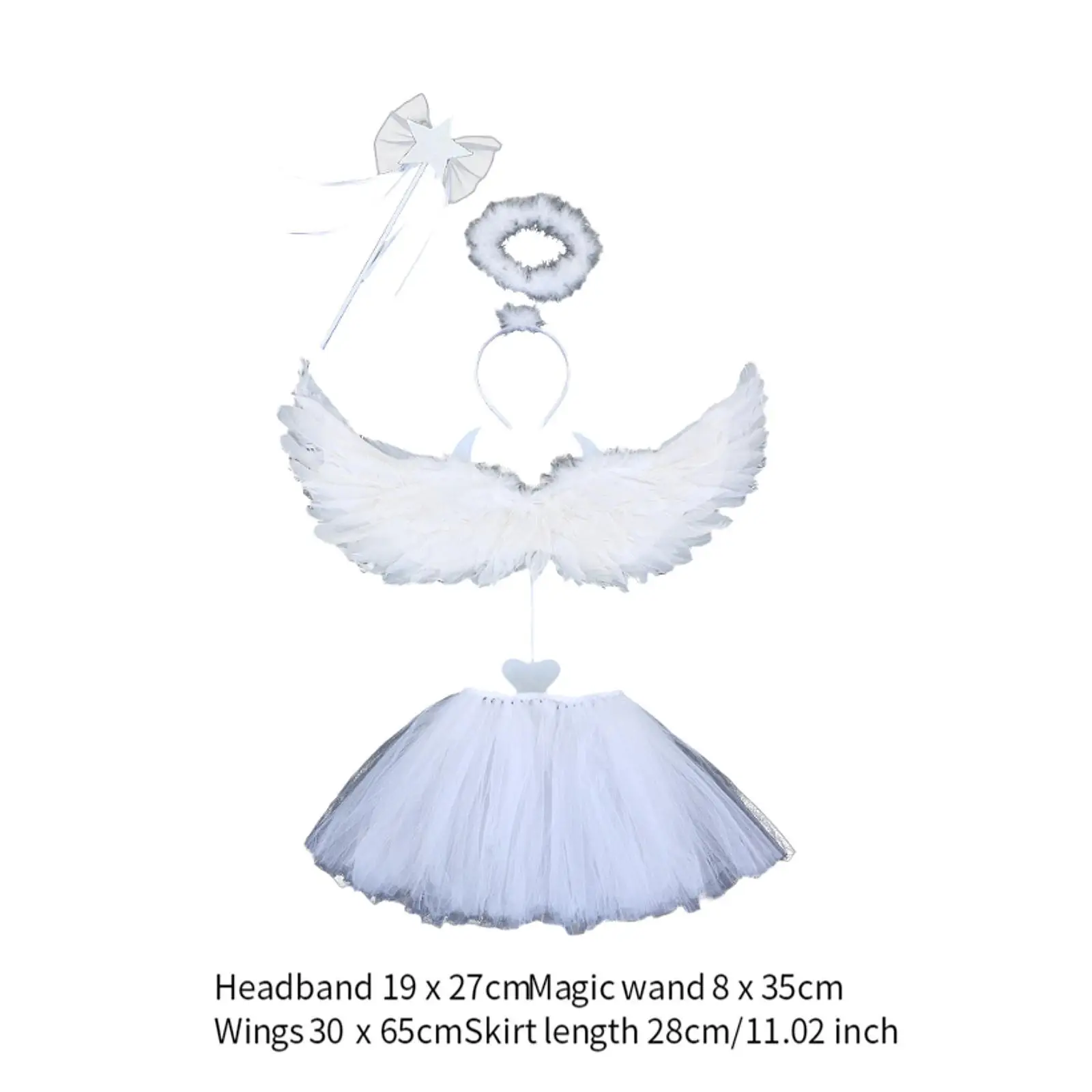 أزياء الملاك للفتيات، ملابس تنكرية للأطفال، تنورة توتو للعب الأدوار، مستلزمات حفلات أعياد الميلاد #6