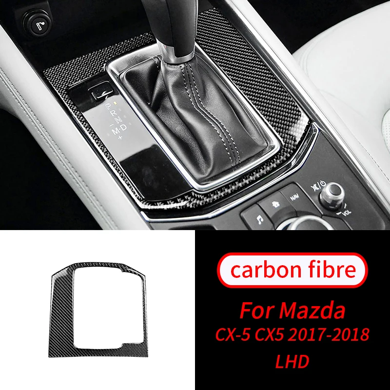 

For Mazda CX-5 2017 -2018 1PCS Real Carbon Fiber Center Console Gear Shift Trim Car Interior Accessories Car Interior Supplies