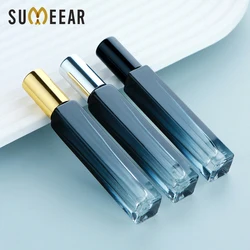 10/20/30Pcs 10ml Thich Glass Perfume Bottle High Quality Square Refillable Perfume Spray Bottles Gradient Blue Man Parfum Bottle