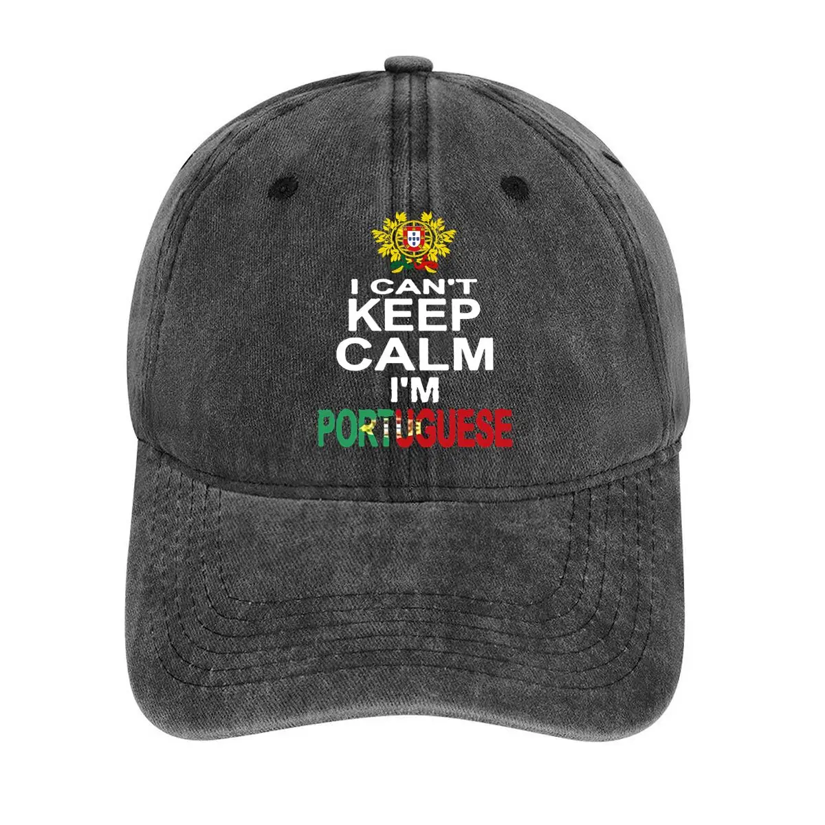 

I Can't Keep Calm I'm Portuguese Design Cultural - national - related, showing pride with bold text Washed Baseball Cap