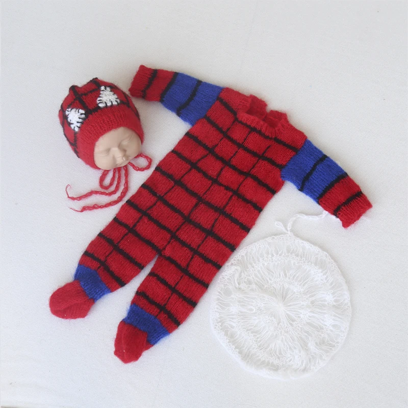 

Lovely Newborn Footed Romper Cute Animal Bonnet for New born Photoshoot BaBY Girl Boy Clothes Infant Pajamas Onesie Photo Props