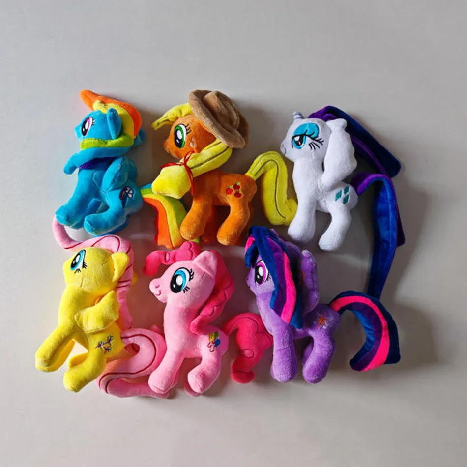 20cm My Little Pony Plushie Plush Toy Twilight Sparkle Rainbow Dash Applejack Rarity Fluttershy Pinkie Pie Soft Filled Doll Gift