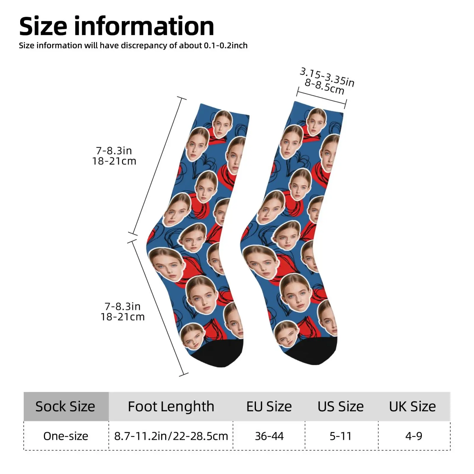 Personalized funny face socks custom photo face socks as a gift for dad mom friends adult patterned socks - view 3