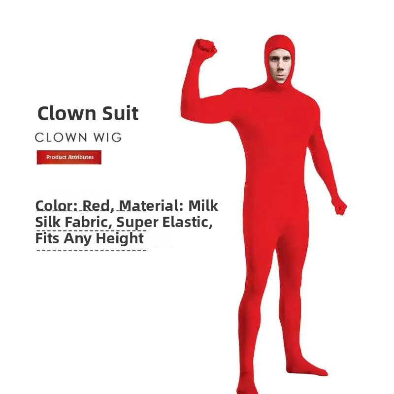 Unsichtbares Kostüm für Erwachsene, enger Anzug, Bühnenaufführung, Halloween-Bla-Anzug, unsichtbarer Personenanzug, Ninja-Thema, Gesichtsenthüllung, De...