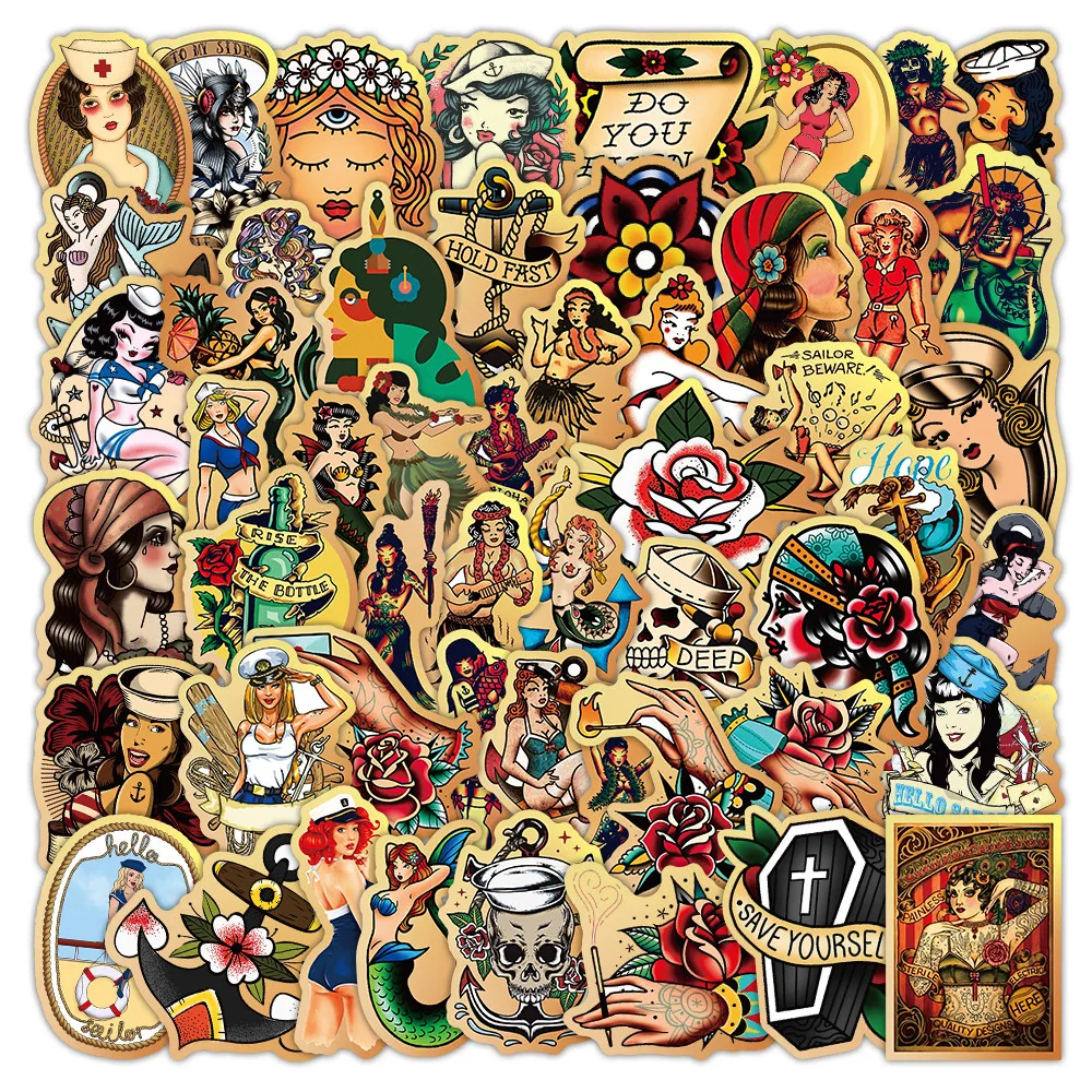 53 Pieces Retro Beauty Stickers - Vintage Decorative Decals for Handbooks, Journals & Phone Cases Giajar Sticker Store