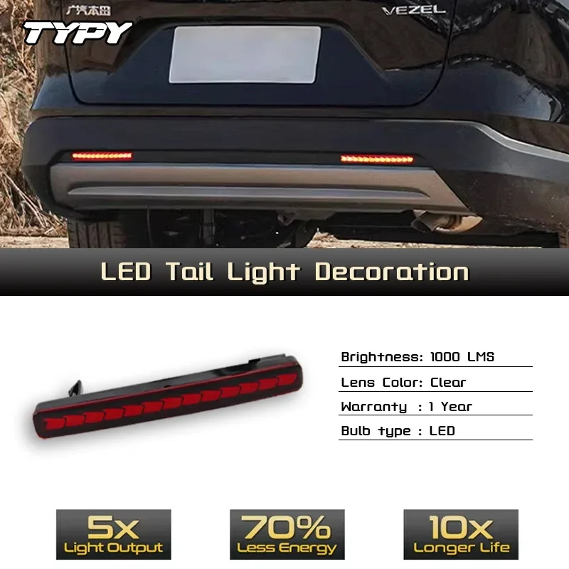 

TYPY Car Rear Bumper Light Assembly For Honda HRV 2022-2023 High Brightness LED Brake Tail Lamp Turn Signal Lamp