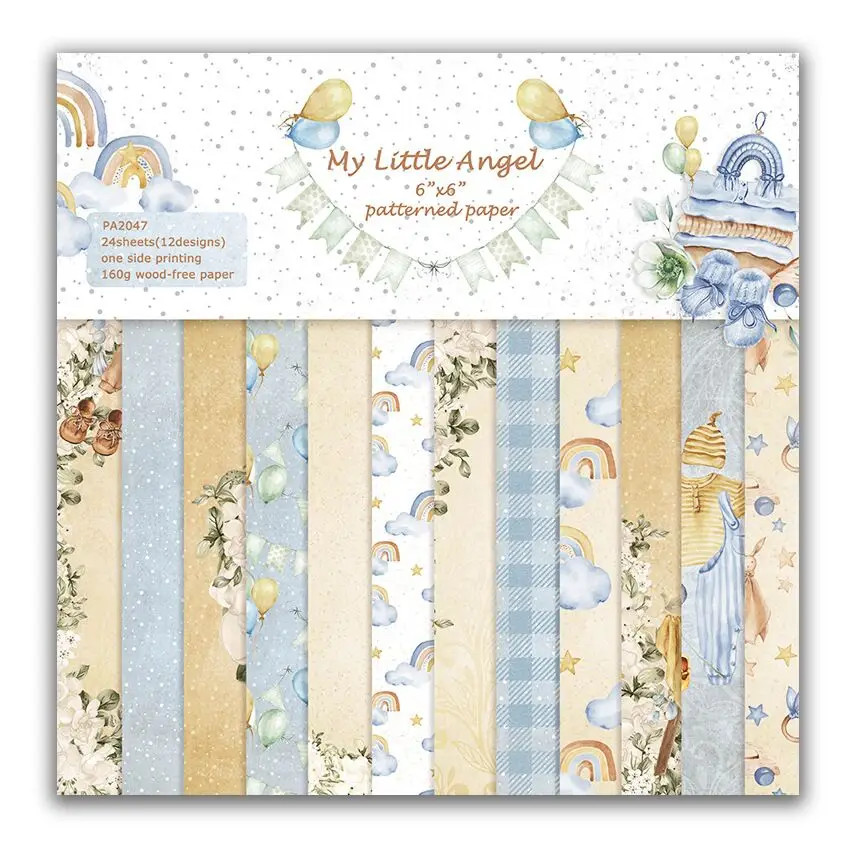 2023New my little angel Scrapbooking paper pack of 24sheets handmade craft paper craft Background pad