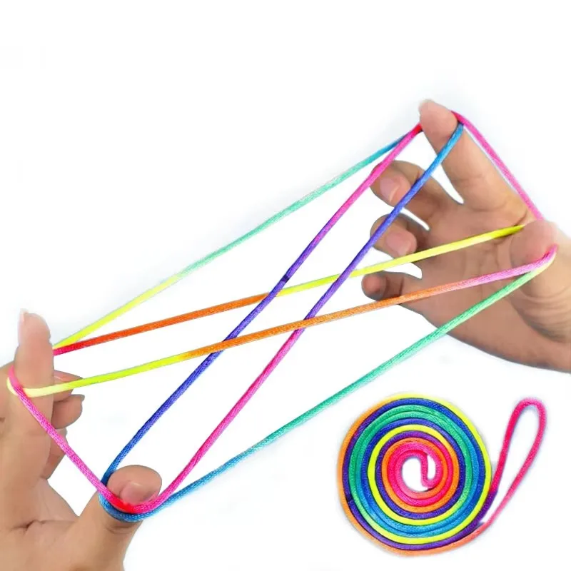5/10 PCS Children Rainbow Flower Rope Gradient Bold Puzzle toys Weaving Flower Rope Student Color Rope Flower Rope Birthday Gift