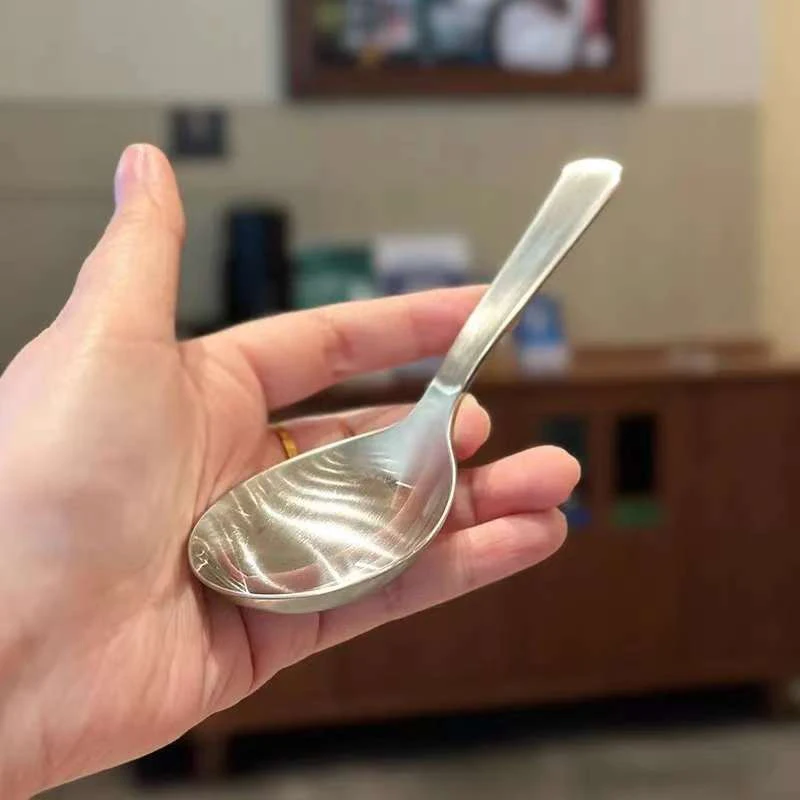 Stainless Steel Round Spoon Net Red Golden Dinner Long Handle Stirring Dessert Spoons For Kitchen Accessories Gadgets