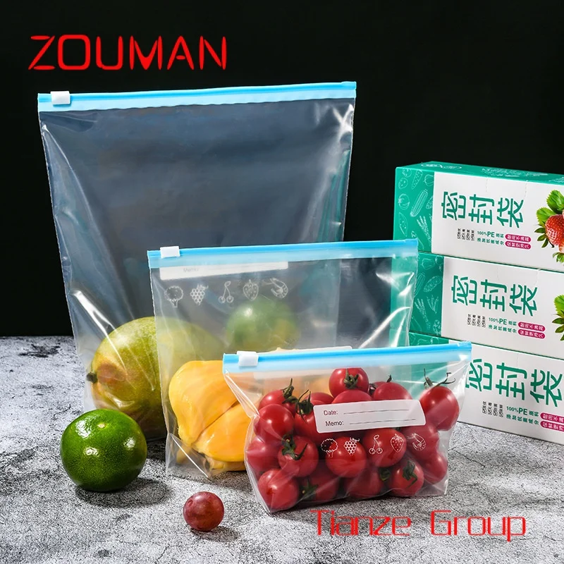 Custom , Easy to tear transparent Food packaging tote slider stand up zipper bag plastic pouch