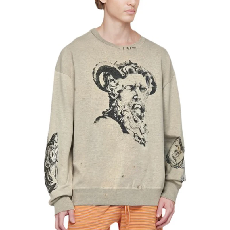 

NIGO Men's Spring And Autumn Retro Graffiti Cotton Round Neck Long Sleeve Sweatshirt Ngvp #nigo9444