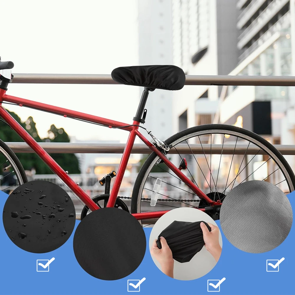 1 قطعة مقعد الدراجة في الهواء الطلق مقاوم للماء غطاء للمطر مرونة الغبار مقاومة للأشعة فوق البنفسجية حامي غطاء للمطر غطاء سرج الدراجة دراجة الملحقات #5