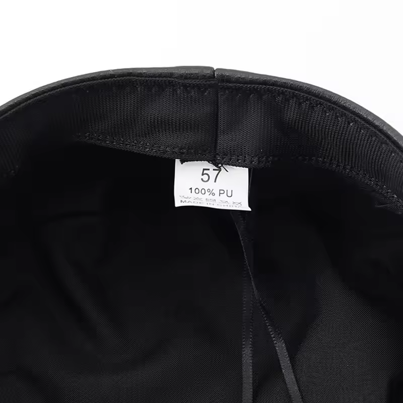 Women's Trendy Beret Black Pu Leather Flat Top Captain Military Caps Women's Accessories - Image 6