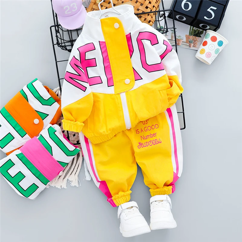 Hot Kid Tracksuit Boy Girl Clothing Set 2023 Spring Casual Long Sleeve Letter Zipper Outfit Infant Baby Clothes 1 2 3 4 Years