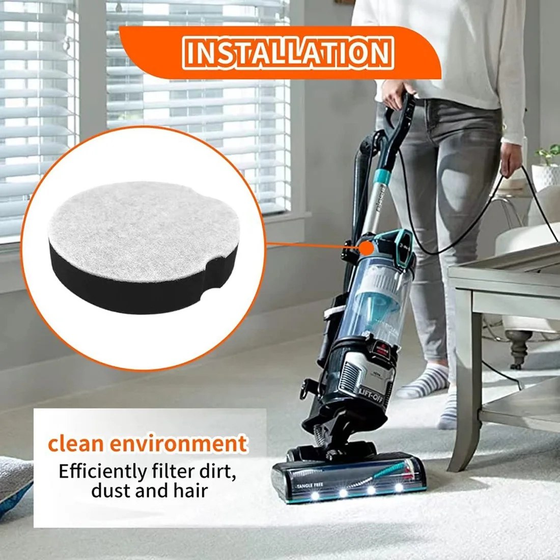 Paquete de filtros de repuesto para aspiradora, paquete de 5 filtros de repuesto para aspiradora vertical compacta PowerForce 1520 y 2112 Series, parte 1604896