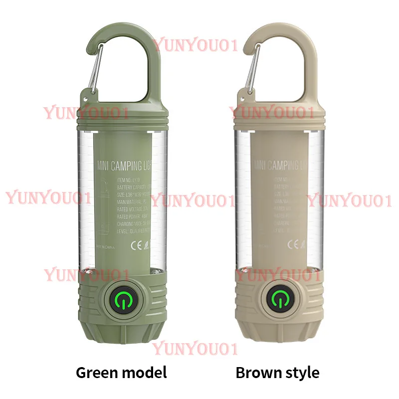 Cross-border New Outdoor Camping Light Multi-light Source Portable Keychain Hook Mini Small Flashlight Ambient Camping