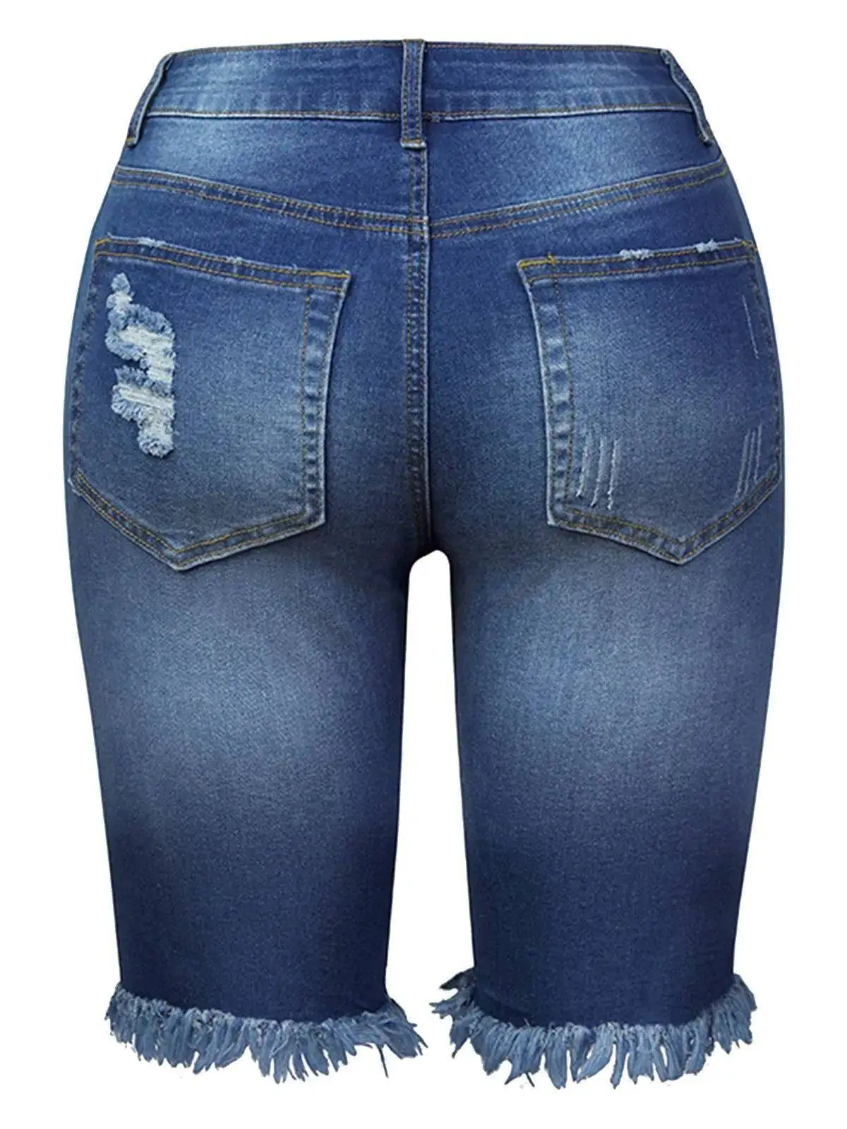 

Женские летние джинсовые шорты больших размеров с высокой талией, стразами и рваными элементами, из искусственной кожи, Cleanfit Sle