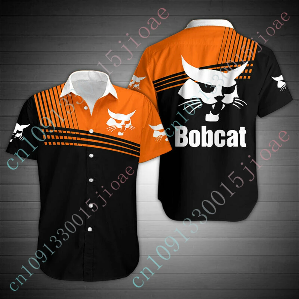 Bobcat Shirts For Men Women Anime Oversized T-shirt Unisex Clothing 3D Button Cardigan Casual Shirts And Blouses Custom Logo