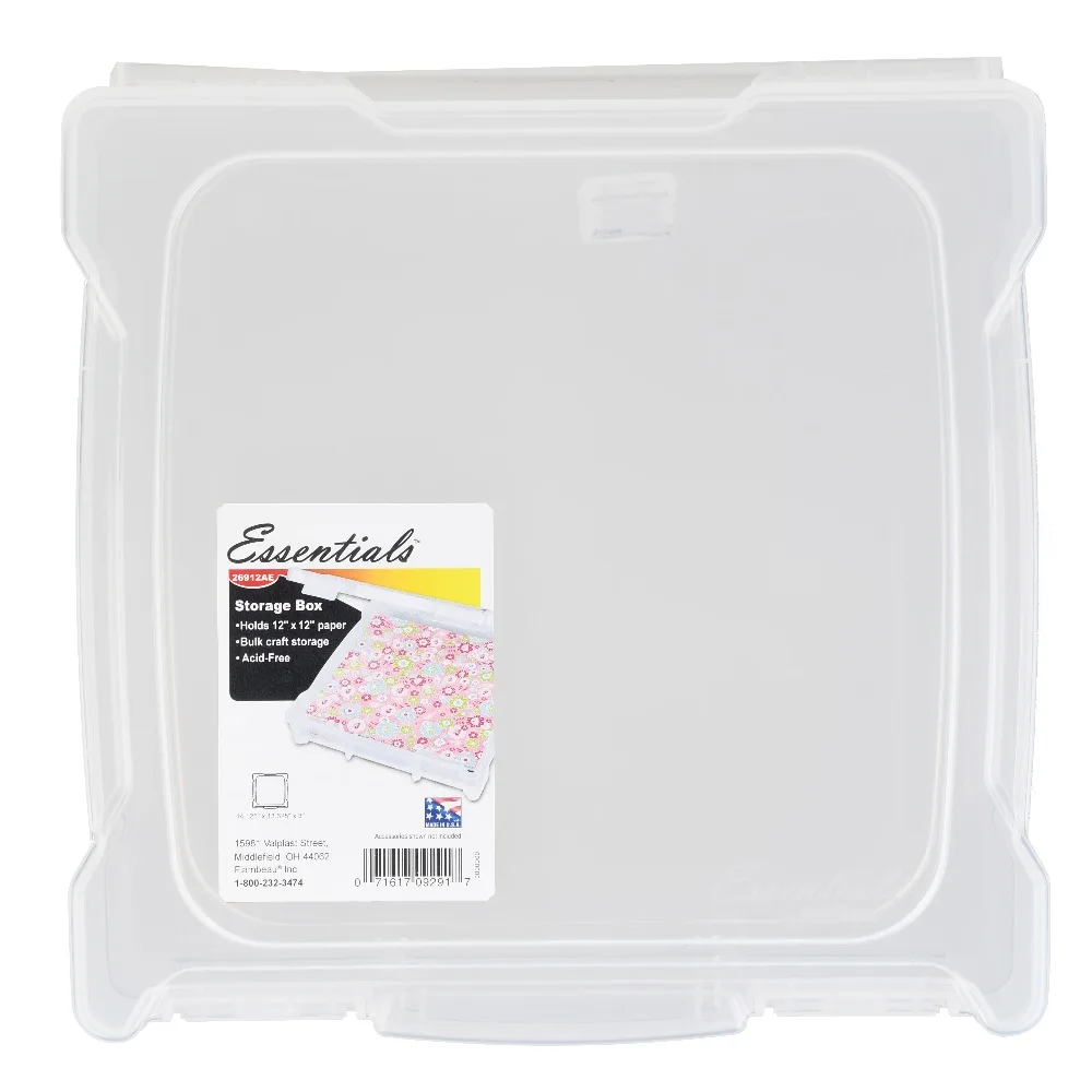 Clear Scrapbook Box Craft Storage Organizer 12 Inches