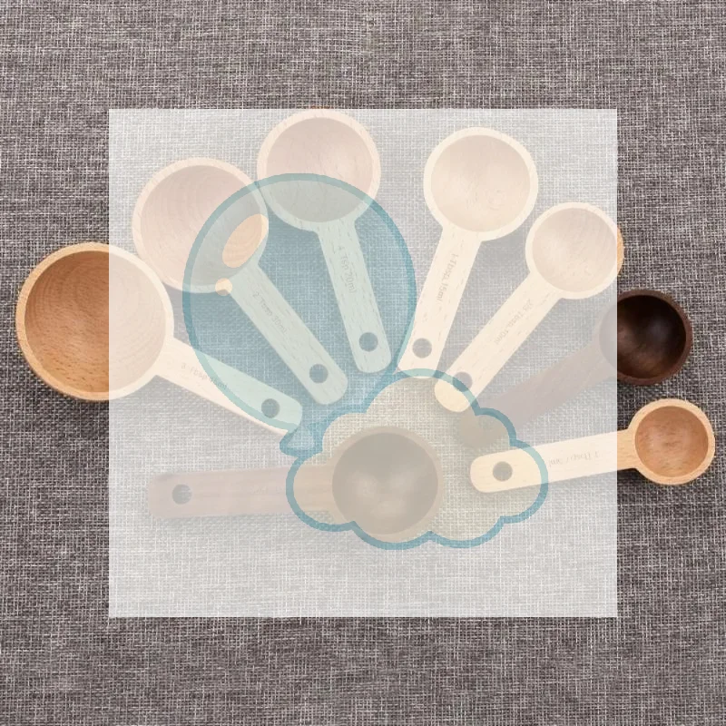 Wooden Measuring Spoon 7.5-45ML Portable Beech Walnut Eco-Friendly Kitchen Gadget for Home Chefs Baking Enthusiasts Gift
