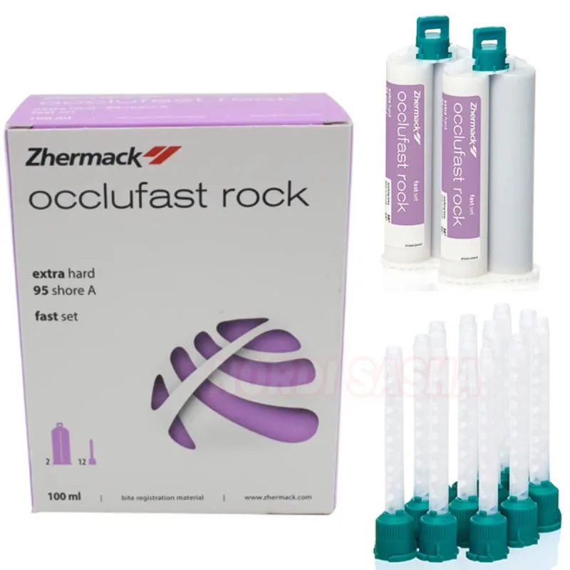 1Box Zhermack Occlufast Rock Extra Hard 95 Shore A-Silicone Fast Set Dental Lab Bite Registration Material