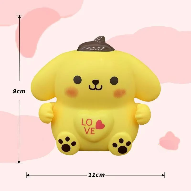 Cartoon Sanrio Pompom Purin girls cute personality creative design luminous recording talking exquisite toy pendant holiday gift #2