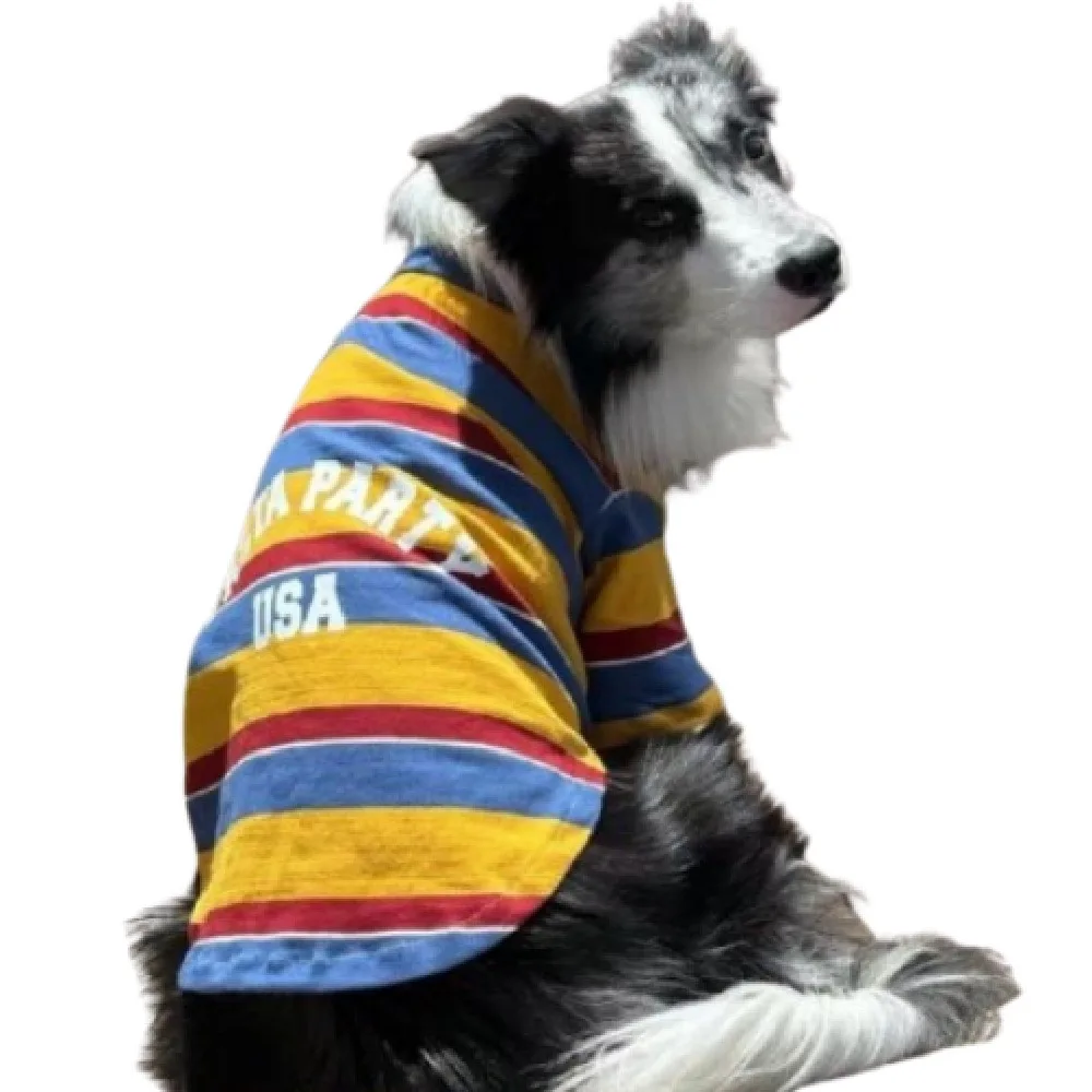

Pet Supplies Large Size Dog Stripes Vest Comfortable Breathable Pet Summer T-Shirt Cool Fashion Dog Clothes Beach Travel