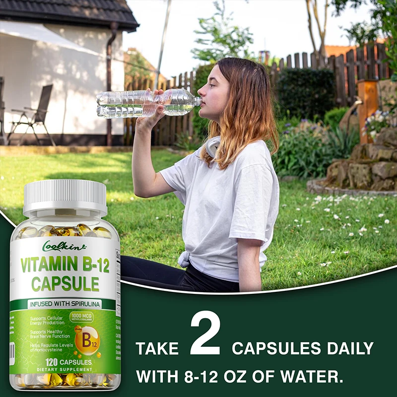 Vitamin B12 Capsules - Methylcobalamin Supplement for Mind, Energy, Brain, Mood, Heart Support