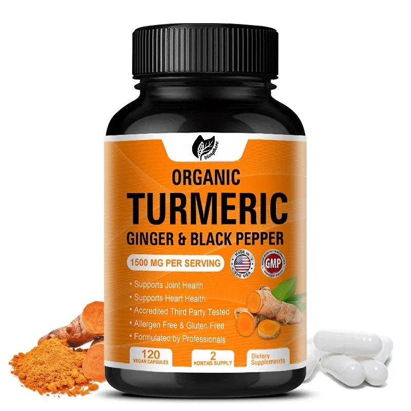 Turmeric Curcumin & Black Pepper 95% Curcuminoids, High Strength - Natural Joint Supplement, Vegan, Non-GMO, Gluten-Free