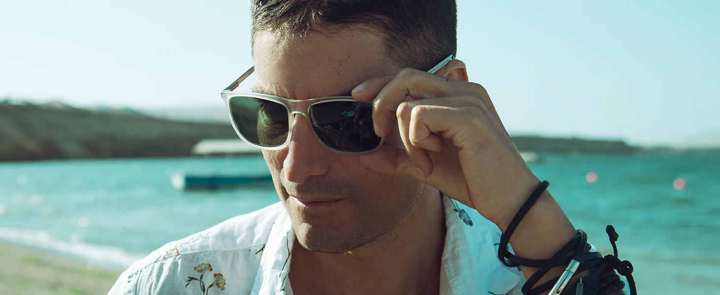 ZENOTTIC sonnenbrillen herren Quadratische polarisierte Sonnenbrille für Herren, ultraleichte Carbonfaser-Sonnenbrille, zum Fahren, Angeln, Golf, Sport, UV400-Schutz – Detail 2