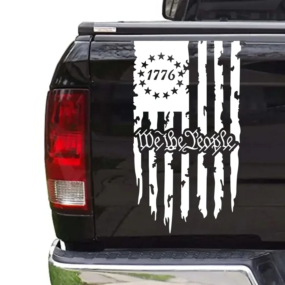

We The People Betsy Ross Flag 1776 Old Style American Flag Car Sticker Truck Pickup Trunk Tailgate Tail Tuning Vinyl Decor Decal