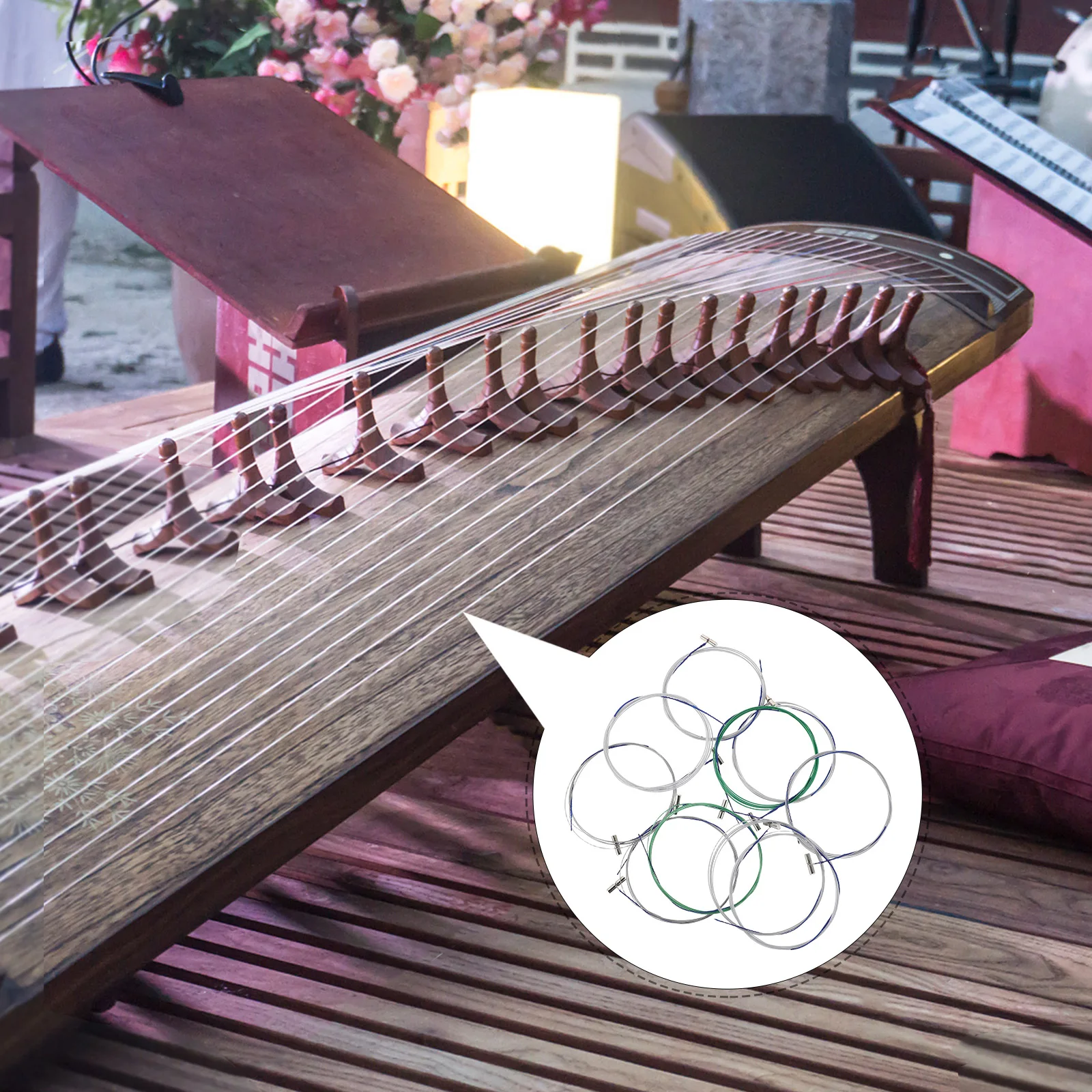 

1 set Children Guzheng Strings Metal Wire Replacement Kit Easy Installation Bright Sound for Guzheng Parts