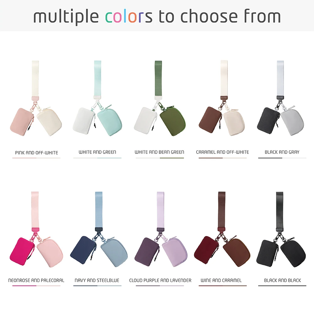 المحمولة مزدوجة الحقيبة السوار المفاتيح المحفظة الصغيرة سستة محفظة نسائية للعملات المعدنية المرأة انفصال حامل بطاقة المفاتيح تغيير جيب حقيبة يد