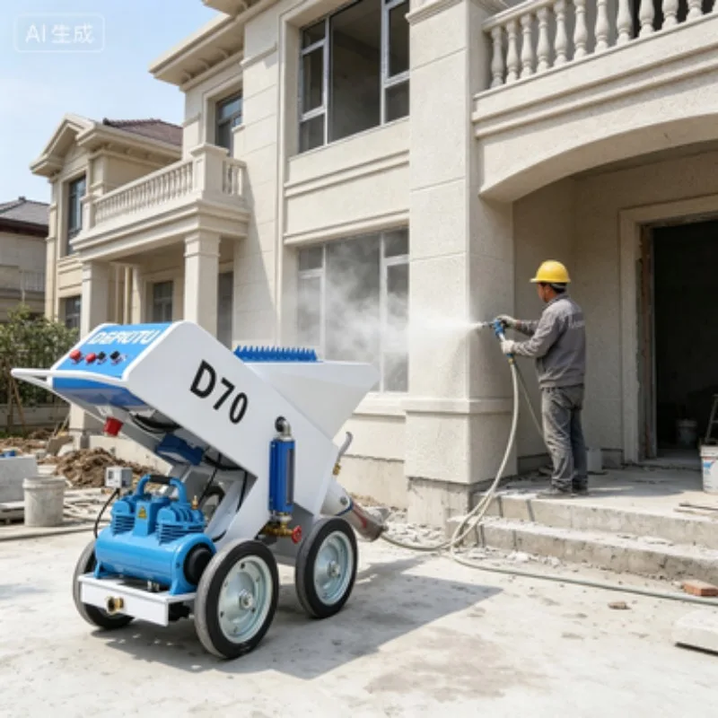 

Cheap Multifunctional Cement Mortar Spraying Machine Electric Diesel Mini Stucco Pump Cement Sand Mortar Spraying Machine 150