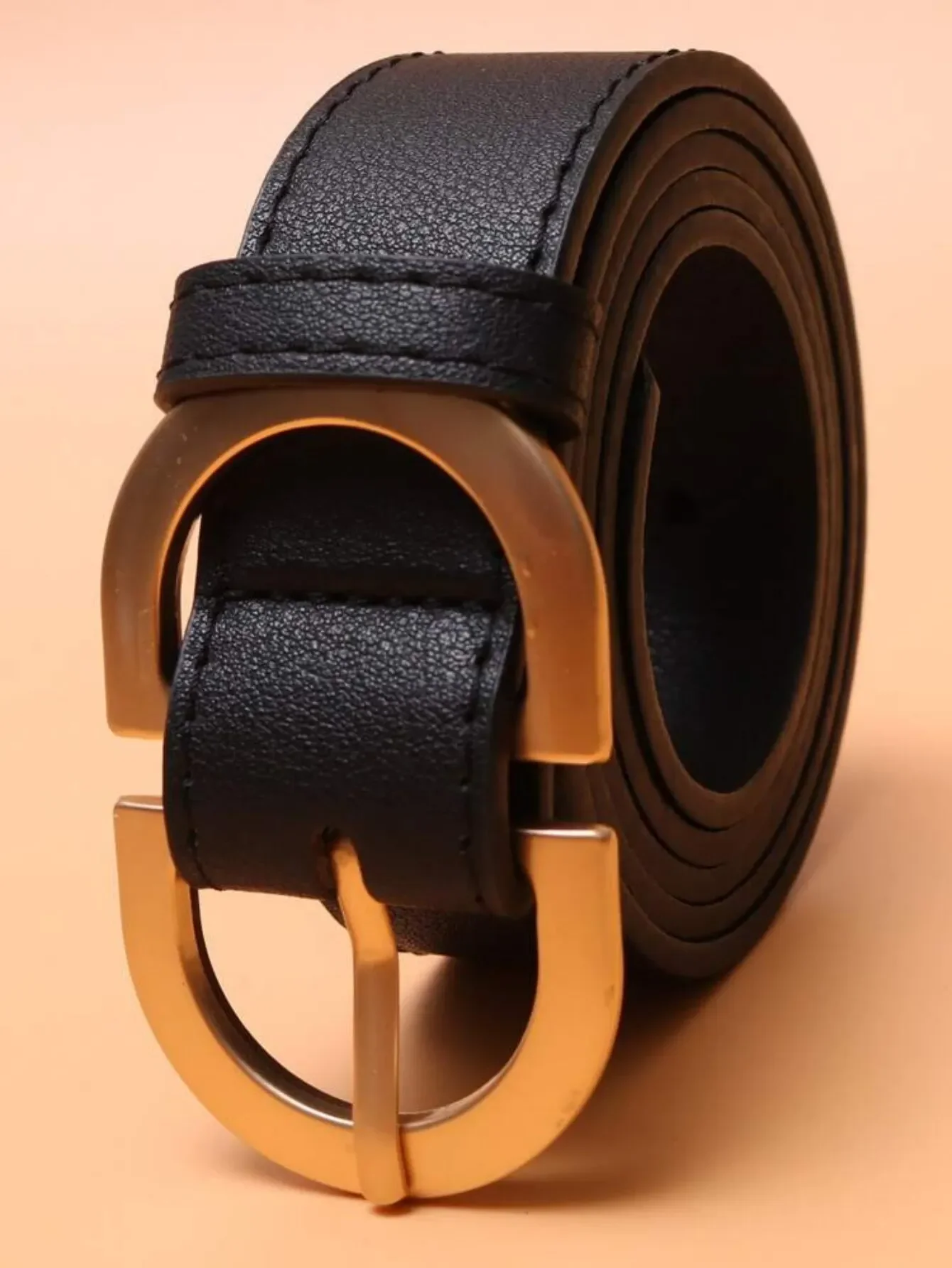 Women Leather Belt for Jeans Pants Dress Waist Belt with Gold Buckle for Women Girls Famous Brand Belt Women