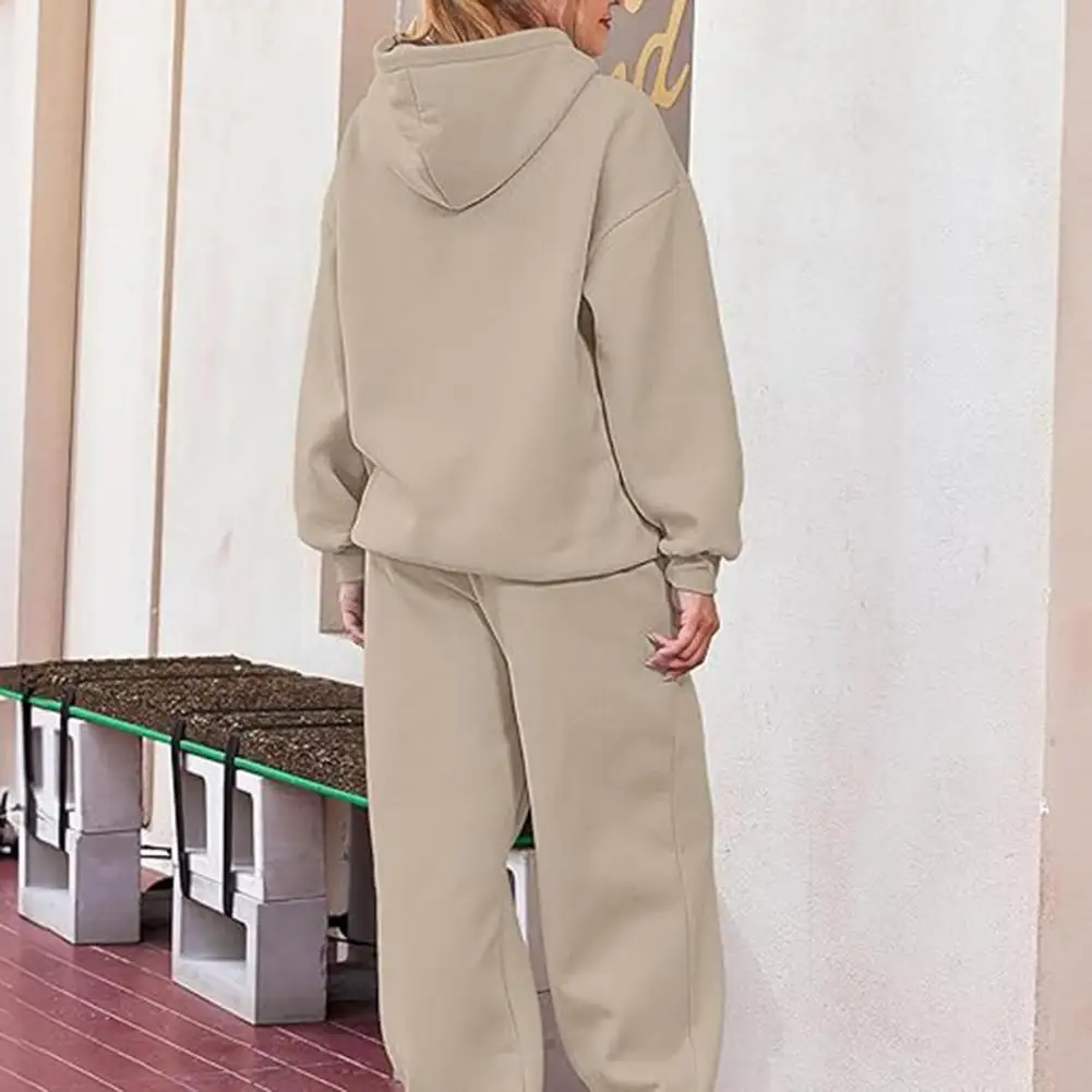 قبعة بأكمام طويلة سترة غير رسمية معطف المرأة مقنعين البلوز بانت مجموعات بلايز البلوز جيوب ميدي الخصر بنطلون بدلة رياضية