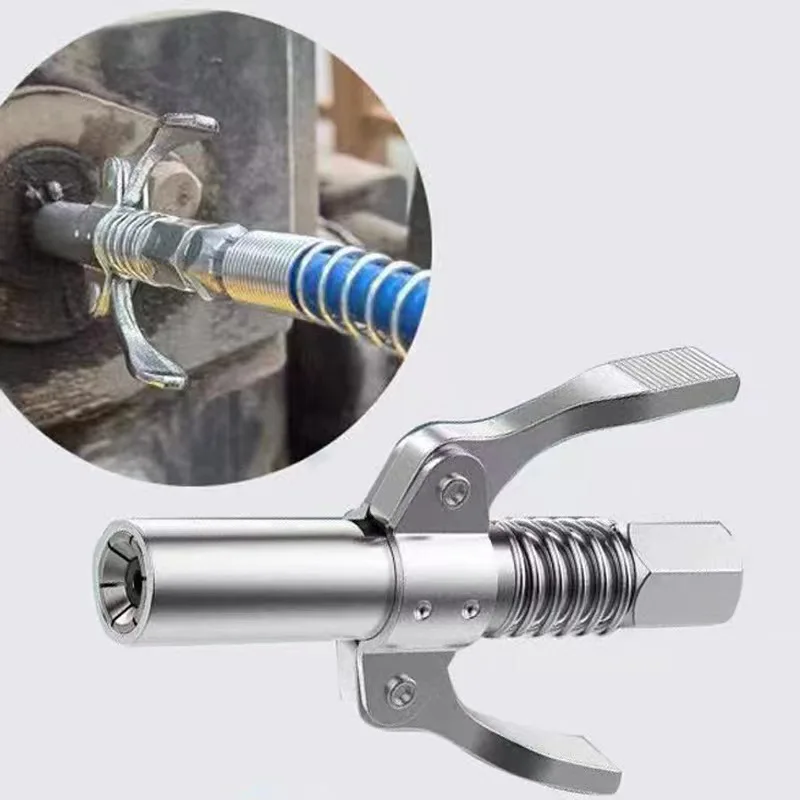 

2023New Grease Coupler Heavy-Duty Quick Release Grease Gun Coupler NPTI/8 10000PSI Two Press Easy to Push Accessories