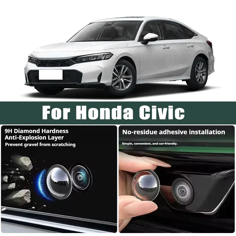 

Car Camera Lens Protector 2PCS Rear View Backup Camera Cover 360° Camera Protection Anti Scratch Waterproof For Honda Civic