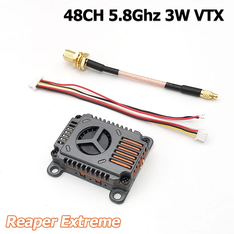 

5.8G 3W 48CH VTX Reaper Extreme 25mW/1000mW/2000mW/3000mW for Long Range RC FPV Drone Built in heat dissipation function