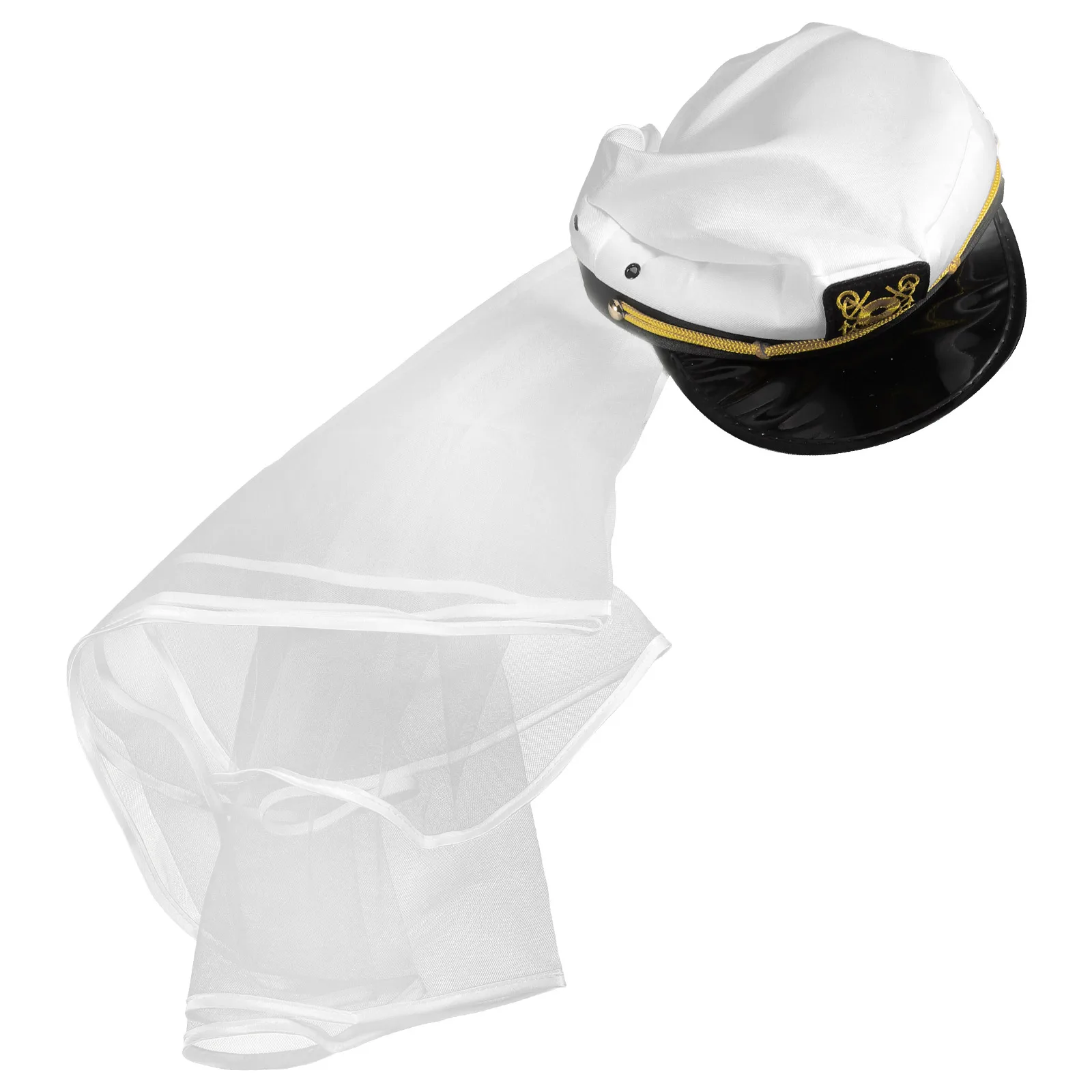 

Bridal Navy Hat Veil Wedding Headpiece Exquisite Craftsmanship Comfortable Bridal Shower Accessory Bride Captain Hat