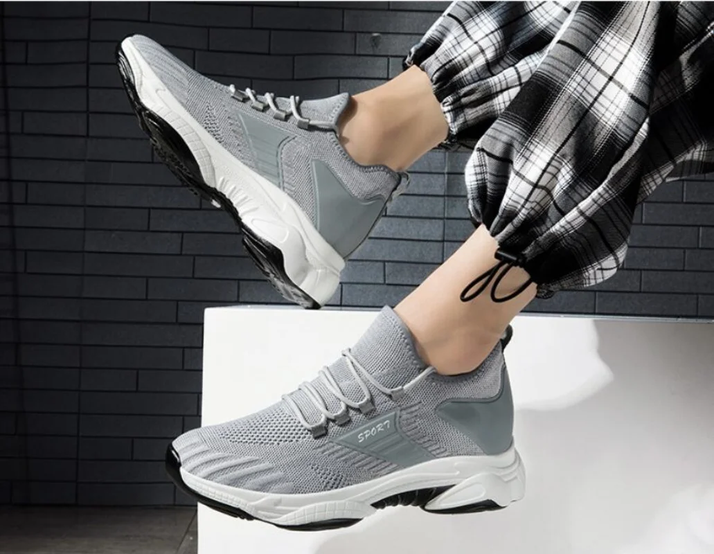 Mesh-Sneaker mit Absatz für Herren – Schuhe mit Höhenvergrößerung für mehr Komfort und Atmungsaktivität – Bequeme, lässige Innensohle – 8 cm Absatz – Mokassins für größere Männer_voghion.com