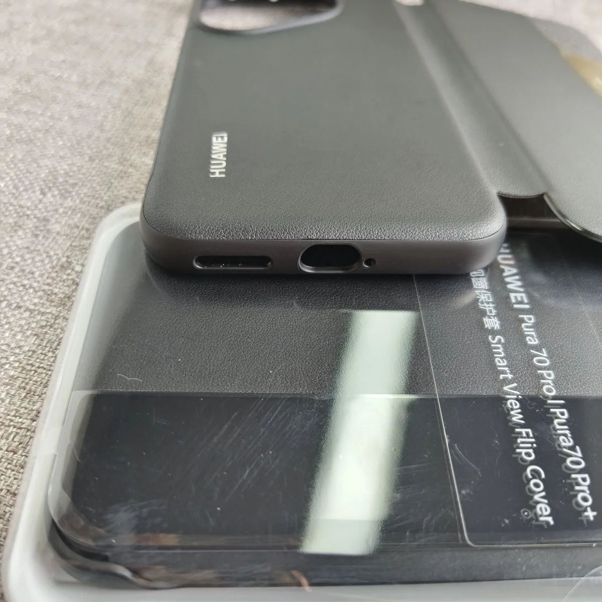 جراب عرض ذكي أصلي لهواوي ، نوم تلقائي فائق ، غطاء استيقظ قلاب ، غلاف هاتف جلد فاخر ، بورا 70 برو بلس ، P70